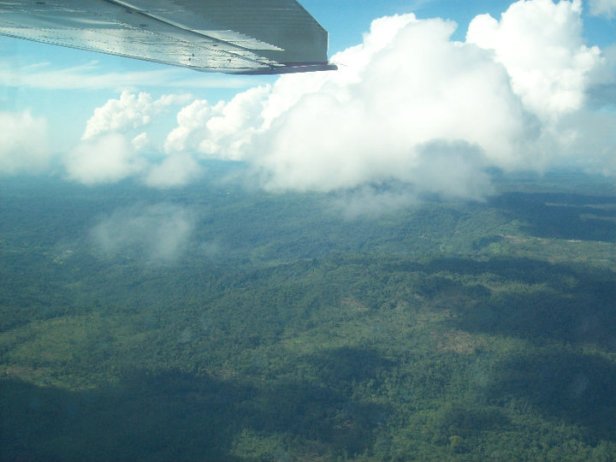 High above the Amazon jungle. We were miles from anything that resembled civilization.