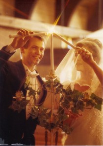 Lighting the unity candle